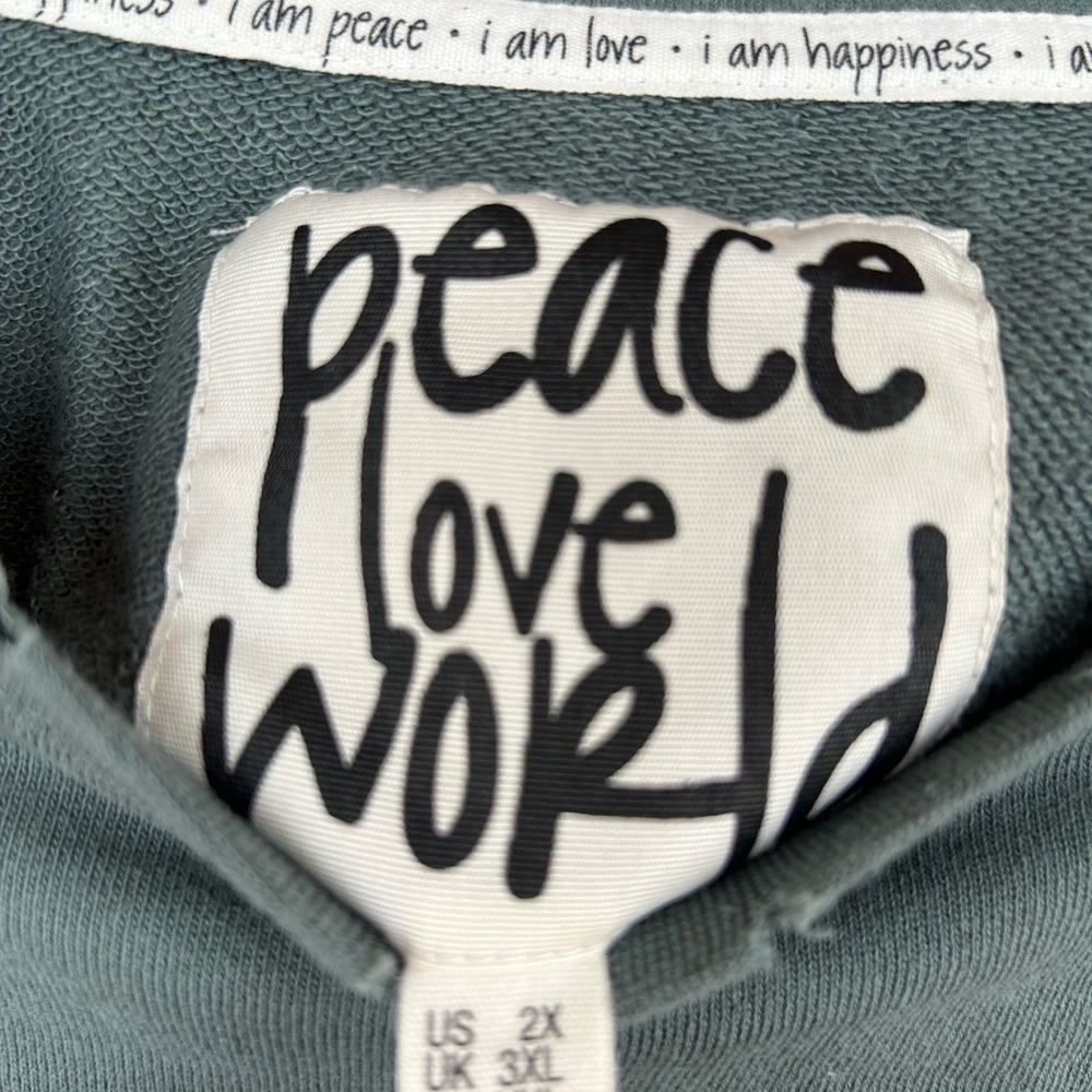 Peace Love World Sage Sweatshirt - Picture 2 of 7